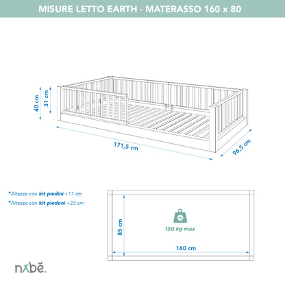 Mitwachsendes Montessori Bett zero+ Earth