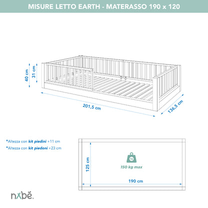 Mitwachsendes Montessori Bett zero+ Earth