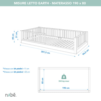 Mitwachsendes Montessori Bett zero+ Earth