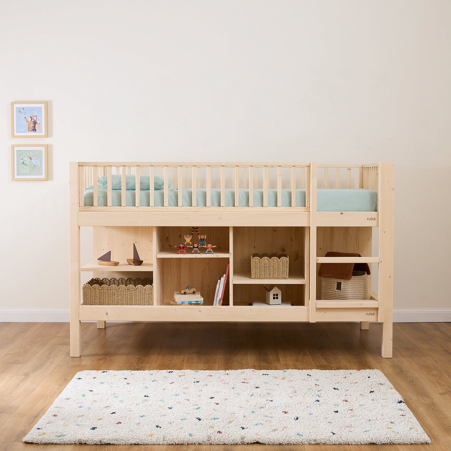Mitwachsendes halbhohes Hochbett zero+ Up