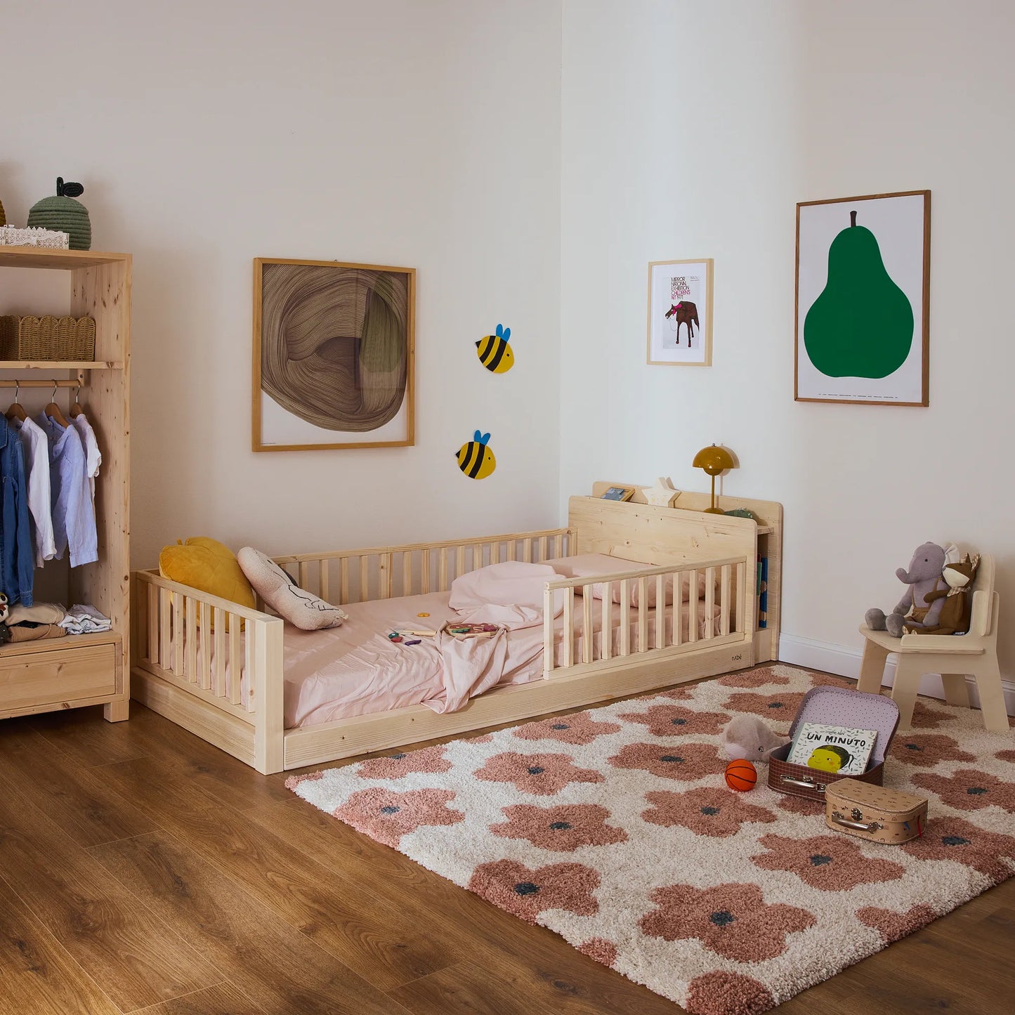 Mitwachsendes Kinderbett mit Stauraum-Kopfteil zero+ Fun