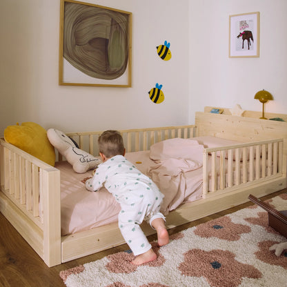Mitwachsendes Kinderbett mit Stauraum-Kopfteil zero+ Fun