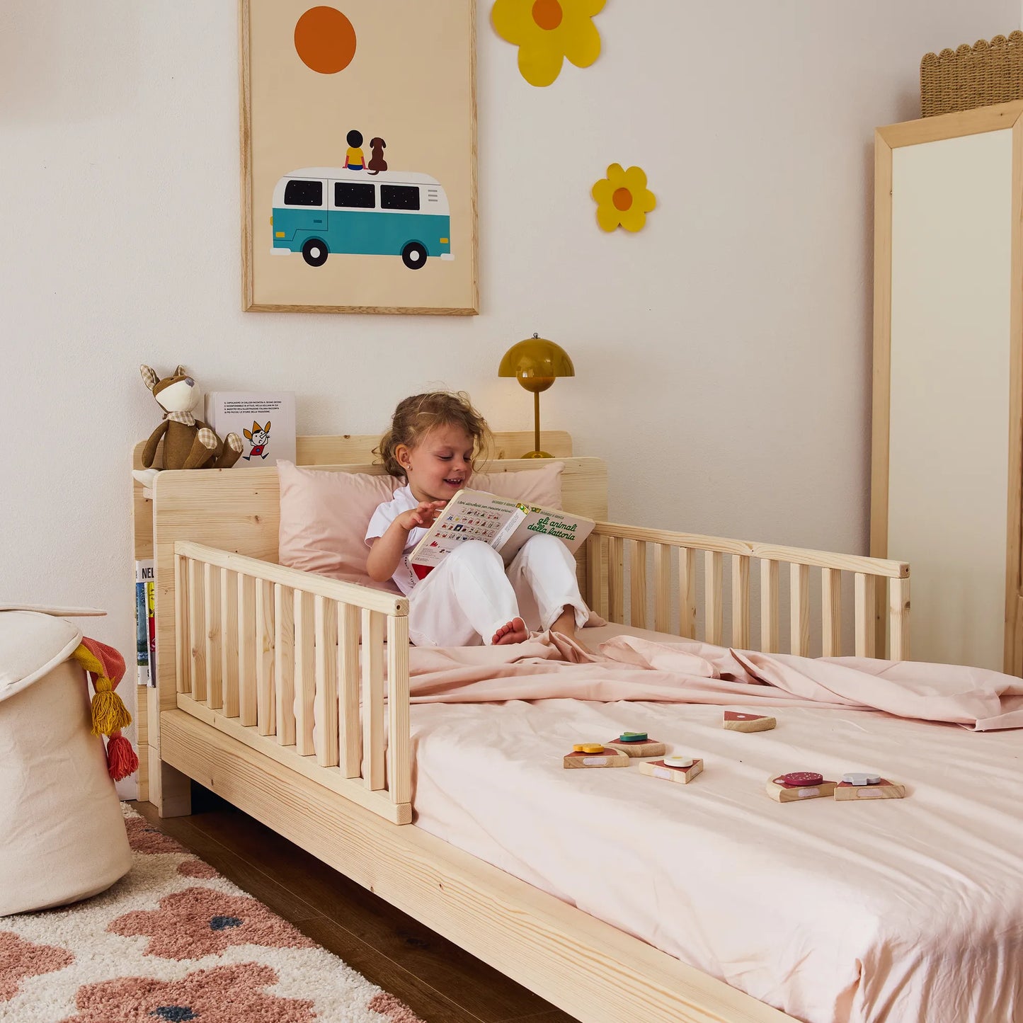 Mitwachsendes Kinderbett mit Stauraum-Kopfteil zero+ Fun