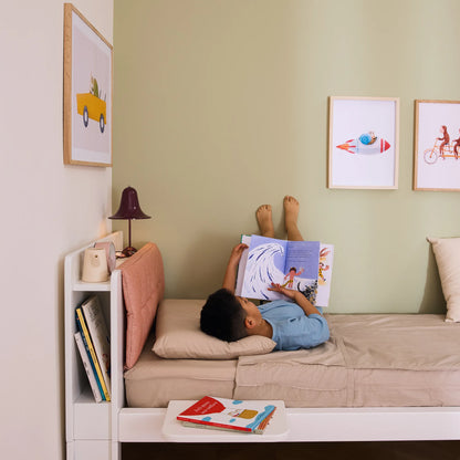 Mitwachsendes Kinderbett mit Stauraum-Kopfteil zero+ Fun bio paint