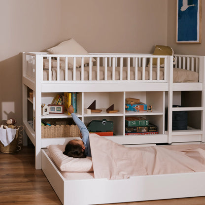 Mitwachsendes halbhohes Hochbett zero+ Up bio paint