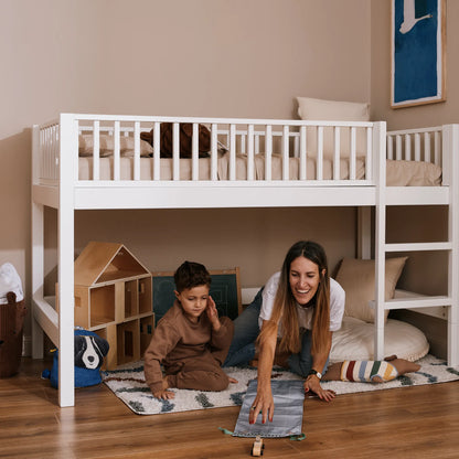 Mitwachsendes halbhohes Hochbett zero+ Up bio paint