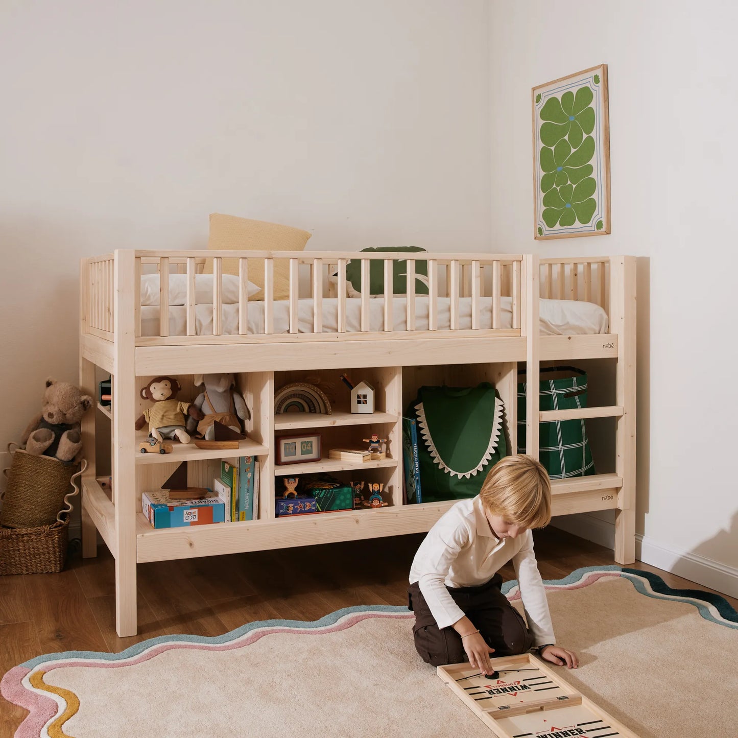 Mitwachsendes halbhohes Hochbett zero+ Up